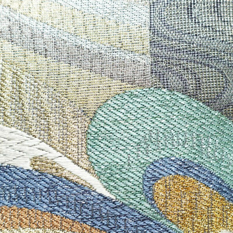 袋帯 六通柄 美品 フォーマル用 正絹 幾何学柄・抽象柄 金糸 銀糸 帯 グレー_画像4