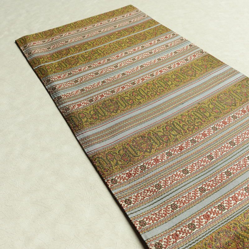 袋帯 六通柄 良品 一般用 正絹 縞柄・線柄 帯 多色使い_画像17