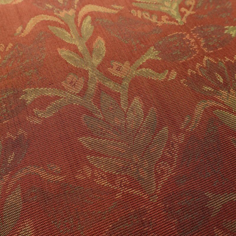 名古屋帯 六通柄 美品 正絹 木の葉・植物柄 名古屋仕立て 帯 茶_画像6