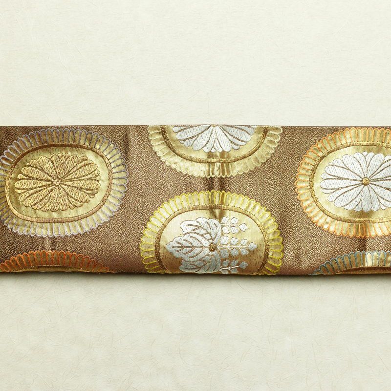 袋帯 慶長菊桐文 西陣織 六通柄 良品 証紙あり フォーマル用 正絹 古典柄 箔 刺繍 金通し 金糸 帯 金・銀_画像13