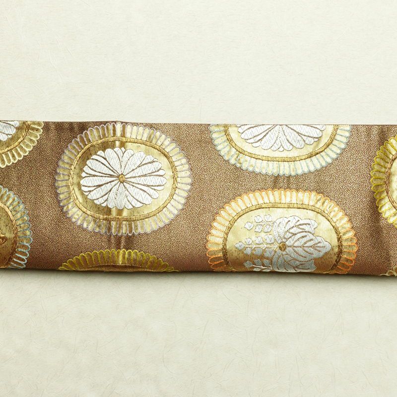 袋帯 慶長菊桐文 西陣織 六通柄 良品 証紙あり フォーマル用 正絹 古典柄 箔 刺繍 金通し 金糸 帯 金・銀_画像14