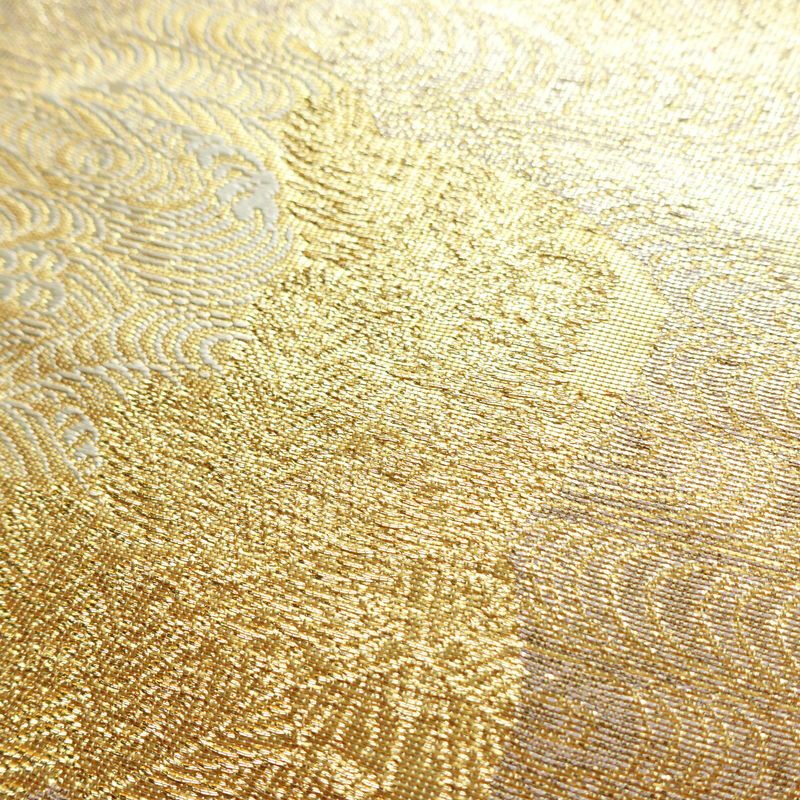 袋帯 六通柄 フォーマル用 正絹 古典柄 箔 金糸 帯 金・銀_画像6