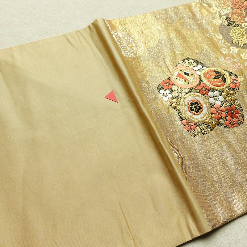 袋帯 六通柄 フォーマル用 正絹 古典柄 箔 金糸 帯 金・銀_画像15