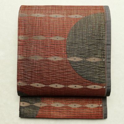 リバーシブル 袋帯 全通 格子柄 チェック柄