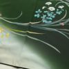 訪問着 良品 落款入り 手描き縮緬 一つ紋付き 正絹 花柄 袷仕立て 身丈160.5cm 裄丈67cm フォーマル 着物 緑・うぐいす色_画像12