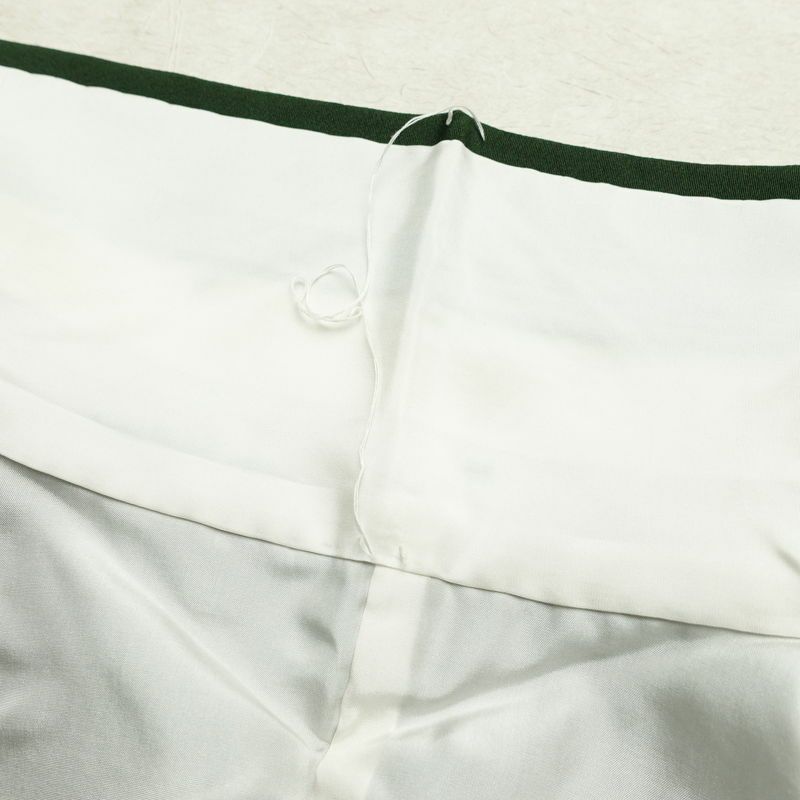 訪問着 良品 落款入り 手描き縮緬 一つ紋付き 正絹 花柄 袷仕立て 身丈160.5cm 裄丈67cm フォーマル 着物 緑・うぐいす色_画像19