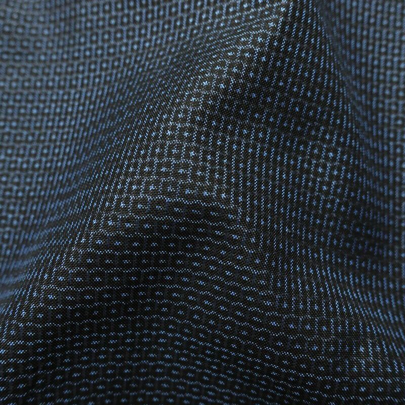 男性用 アンサンブル着物 良品 しつけ糸付き セット品 正絹 亀甲柄 袷仕立て 身丈138cm 裄丈67.5cm 青・紺_画像21