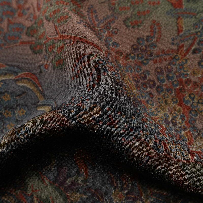 付け下げ 良品 縮緬 付下小紋 正絹 風景柄 袷仕立て 身丈159.5cm 裄丈67.5cm 着物 多色使い_画像21