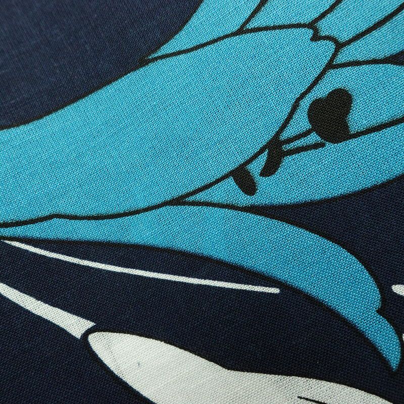 新品 浴衣 女性用 綿 平織 古典柄 浴衣 未使用品 百合 紺_画像5