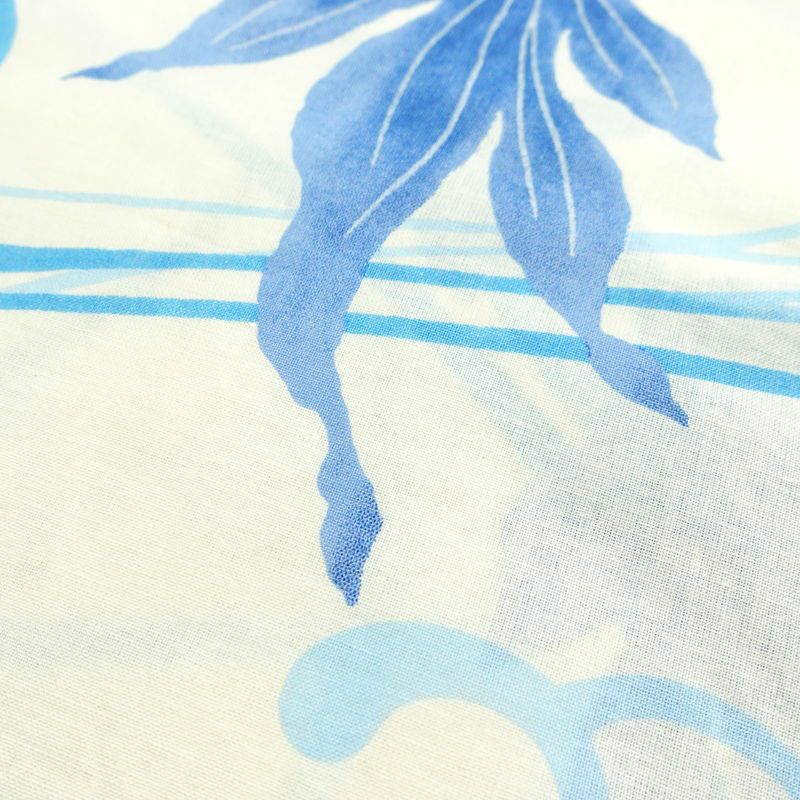 新品 浴衣 女性用 綿 平織 古典柄 浴衣 未使用品 金魚 青_画像5