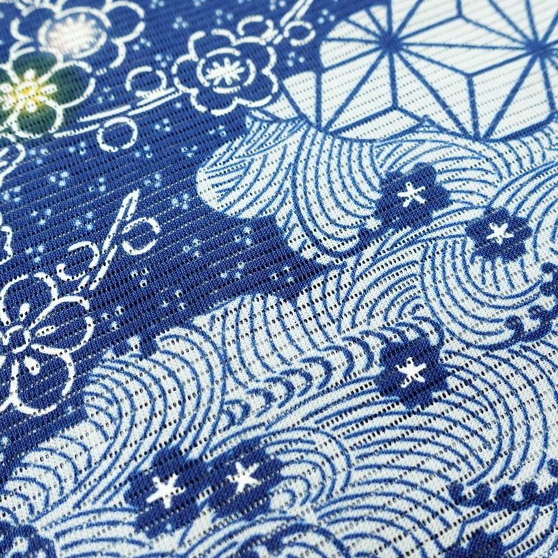 新品 浴衣 女性用 綿絽 絽 国内染色 国内加工 綿 かづら古典 青 上品 未使用品_画像6