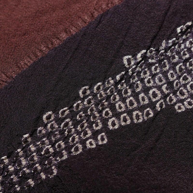 帯揚げ 良品 絞り 正絹 古典柄 和装小物 紫・藤色_画像6