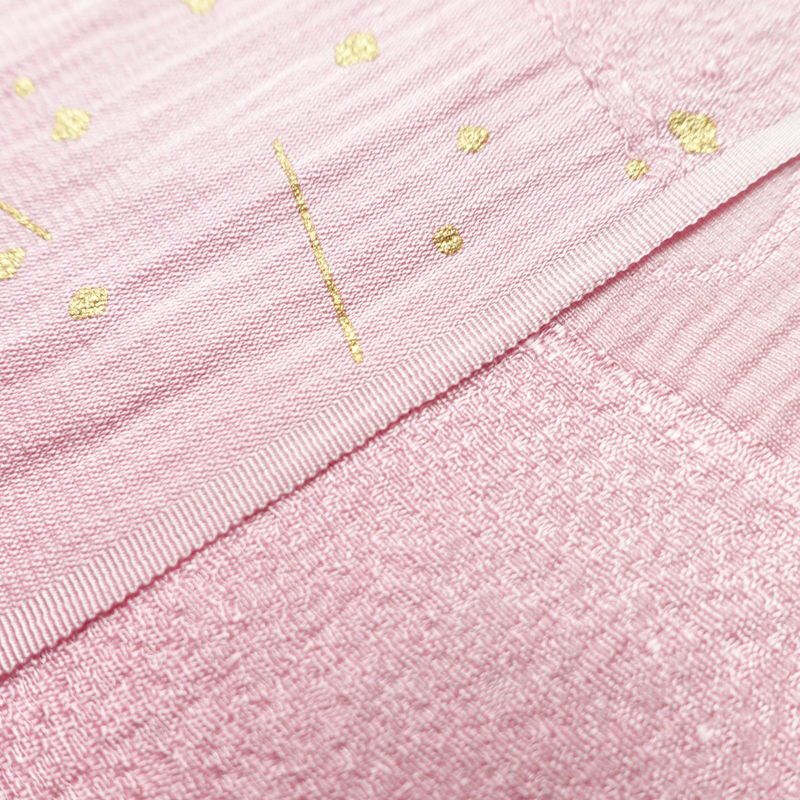 帯揚げ 正絹 流水・波柄 箔 和装小物 紫・藤色_画像5