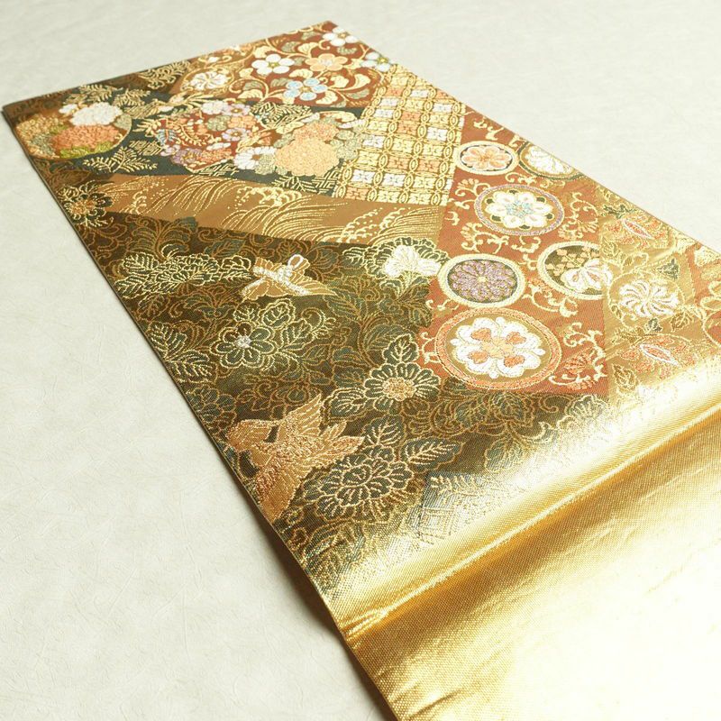 袋帯 六通柄 良品 フォーマル用 正絹 幾何学柄・抽象柄 箔 金糸 帯 金・銀_画像18