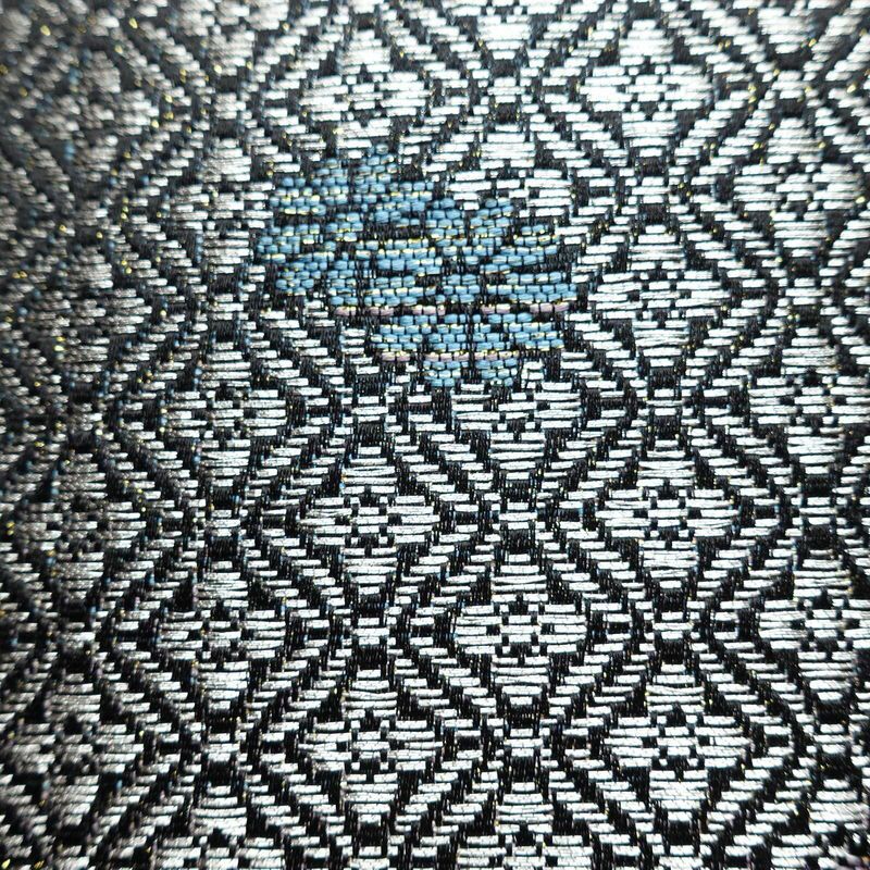 袋帯 六通柄 フォーマル用 正絹 古典柄 金糸 銀糸 帯 黒_画像6