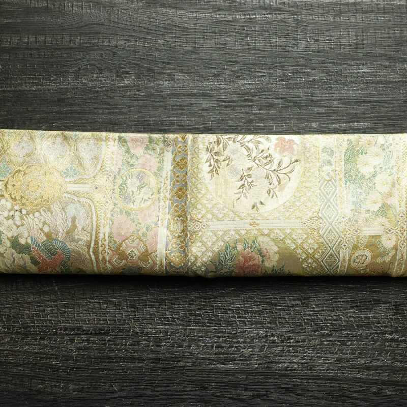 袋帯 六通柄 良品 フォーマル用 正絹 花柄 箔 金糸 帯 金・銀_画像13