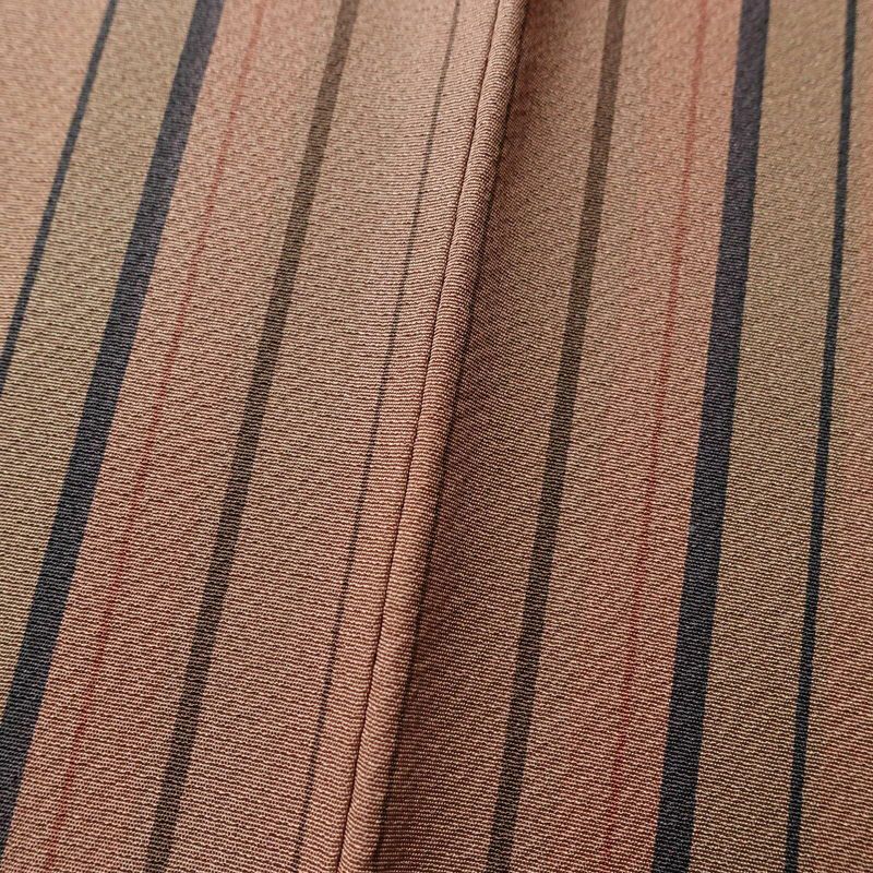 小紋 縮緬 正絹 縞柄・線柄 袷仕立て 身丈158.5cm 裄丈68cm 着物 薄紅色 ピンク_画像9