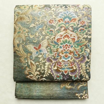 袋帯 六通柄 良品 フォーマル用 正絹 古典柄 金糸 帯 金・銀 | 六通柄