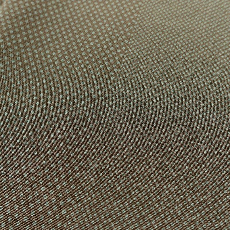 小紋 縮緬 正絹 チェック・格子柄 袷仕立て 身丈154cm 裄丈63cm 着物 緑・うぐいす色_画像9