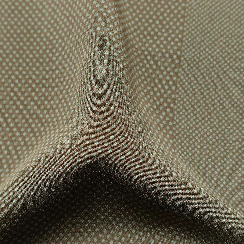 小紋 縮緬 正絹 チェック・格子柄 袷仕立て 身丈154cm 裄丈63cm 着物 緑・うぐいす色_画像21