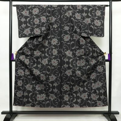 大島紬 証紙なし 正絹 古典柄 袷仕立て 身丈159cm 裄丈65cm 青