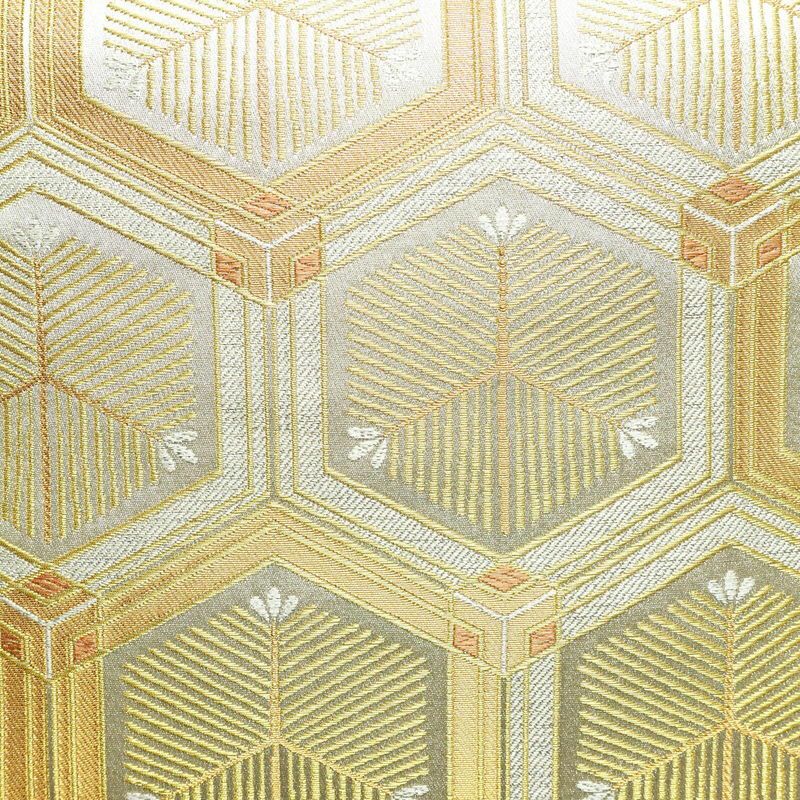 袋帯 六通柄 美品 フォーマル用 正絹 亀甲柄 金糸 銀糸 帯 金・銀_画像2