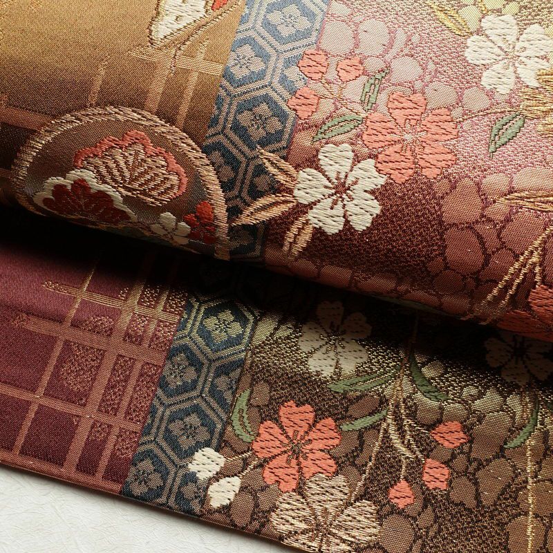 袋帯 六通柄 良品 フォーマル用 正絹 古典柄 箔 金糸 蝶 鼓 帯_画像7