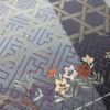 袋帯 六通柄 美品 しつけ糸付き フォーマル用 正絹 花柄 刺繍 帯 青・紺_画像5