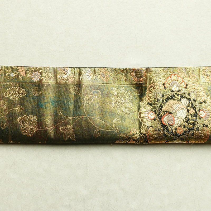 袋帯 彩錦 更紗正倉文 六通柄 良品 正絹 幾何学柄・抽象柄 箔 金糸 フォーマル 帯 金・銀_画像14