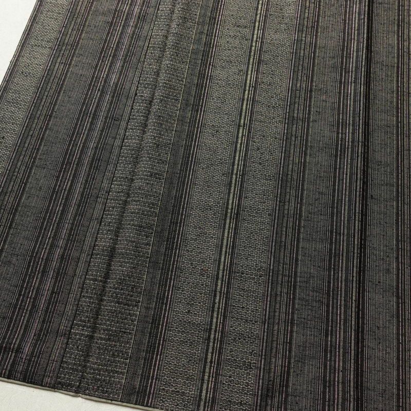 紬 良品 正絹 縞柄・線柄 袷仕立て 身丈166cm 裄丈66.5cm 茶_画像4