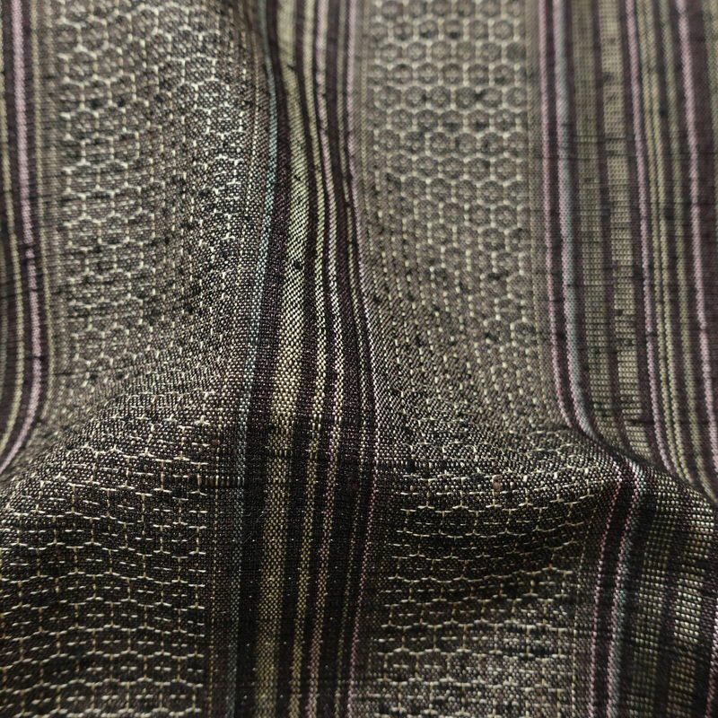 紬 良品 正絹 縞柄・線柄 袷仕立て 身丈166cm 裄丈66.5cm 茶_画像21