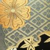 袋帯 六通柄 良品 振袖用 正絹 古典柄 刺繍 金糸 帯 蝶 菊 黒_画像5