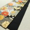 袋帯 六通柄 良品 振袖用 正絹 古典柄 刺繍 金糸 帯 蝶 菊 黒_画像9