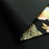 袋帯 六通柄 良品 振袖用 正絹 古典柄 刺繍 金糸 帯 蝶 菊 黒_画像11