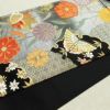 袋帯 六通柄 良品 振袖用 正絹 古典柄 刺繍 金糸 帯 蝶 菊 黒_画像12