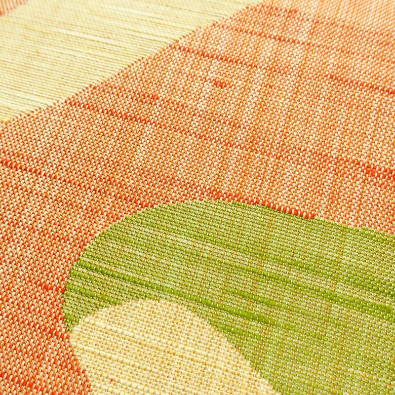 名古屋帯 紬地 六通柄 良品 正絹 幾何学柄・抽象柄 松葉仕立て 帯 クリーム_画像3