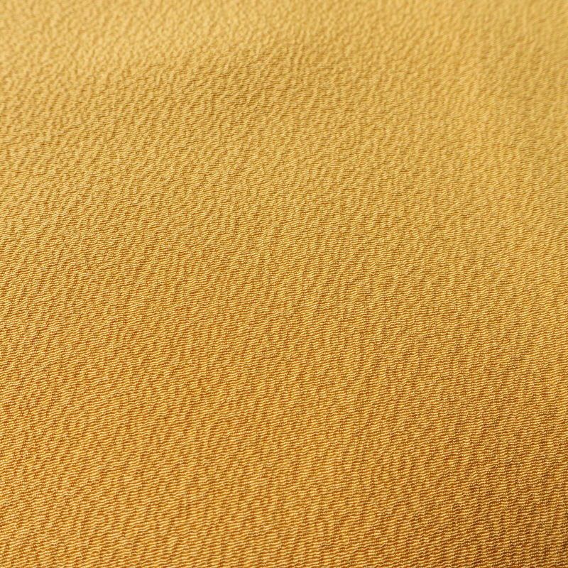 色無地 良品 しつけ糸付き 縮緬 一つ紋付き 正絹 無地 袷仕立て 身丈159cm 裄丈67cm 着物 黄・黄土色_画像7