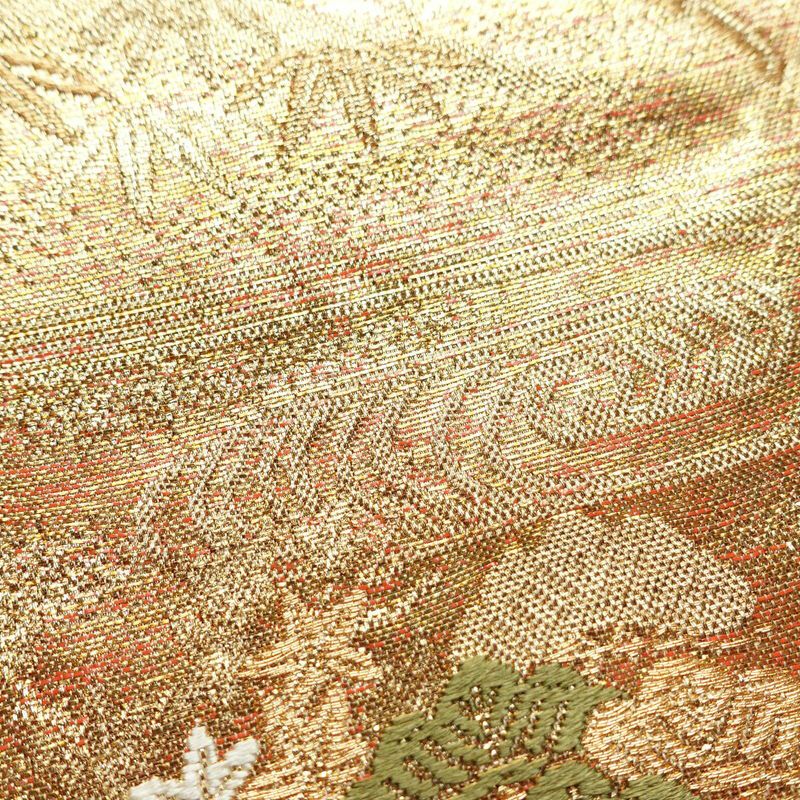 袋帯 六通柄 フォーマル用 正絹 古典柄 箔 金糸 帯 金・銀_画像6