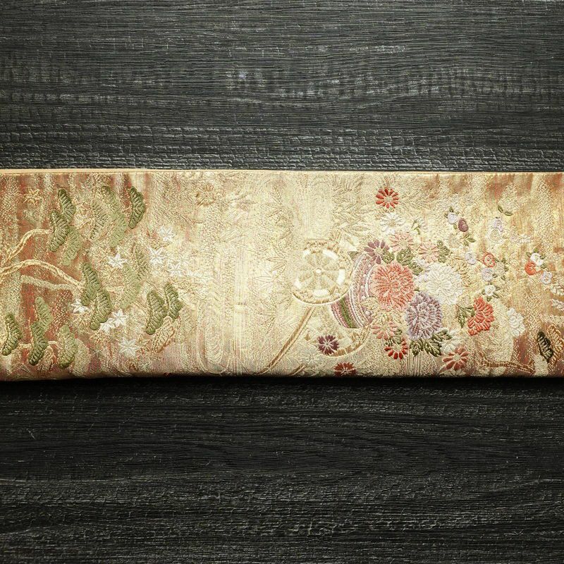 袋帯 六通柄 フォーマル用 正絹 古典柄 箔 金糸 帯 金・銀_画像14