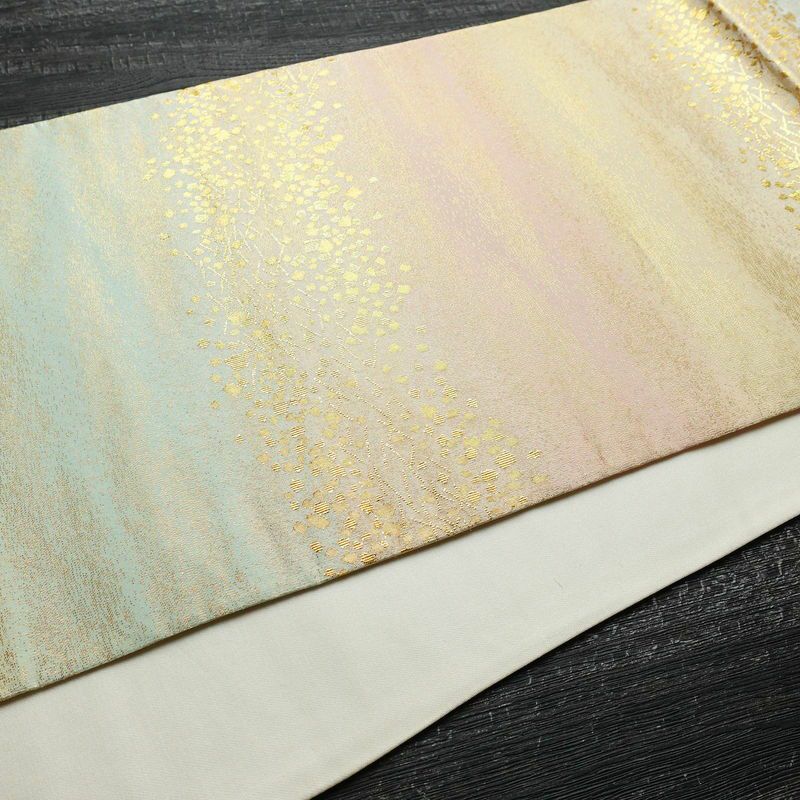 袋帯 全通柄 良品 フォーマル用 正絹 その他の柄 箔 金通し 金糸 帯 多色使い_画像10