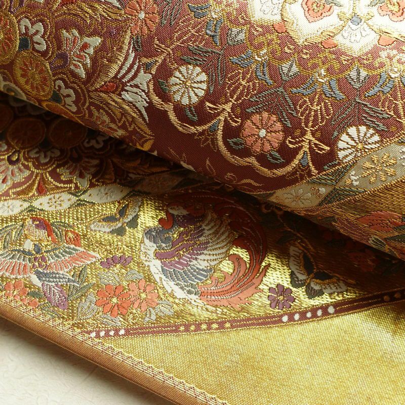 袋帯 六通柄 フォーマル用 正絹 幾何学柄・抽象柄 箔 金糸 帯 金・銀_画像8