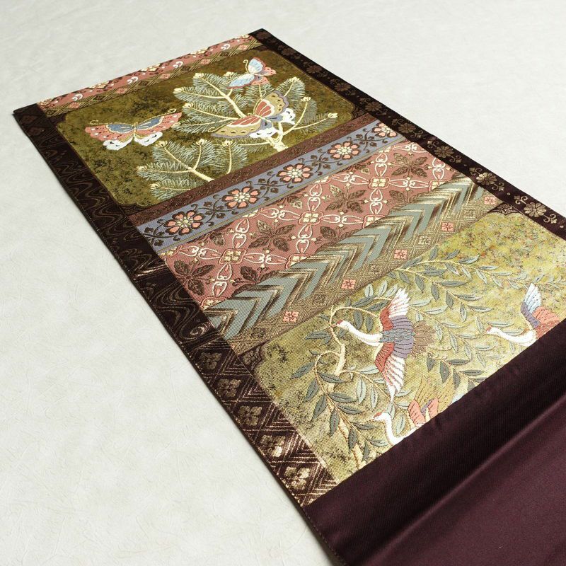 袋帯 六通柄 フォーマル用 正絹 蝶・昆虫柄 箔 金糸 帯 多色使い_画像18