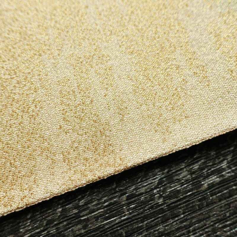 袋帯 全通柄 良品 フォーマル用 正絹 幾何学柄・抽象柄 金糸 帯 ベージュ_画像17