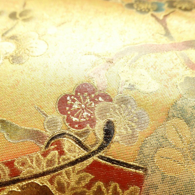 袋帯 太鼓柄 落款入り フォーマル用 正絹 古典柄 箔 帯 金・銀_画像4