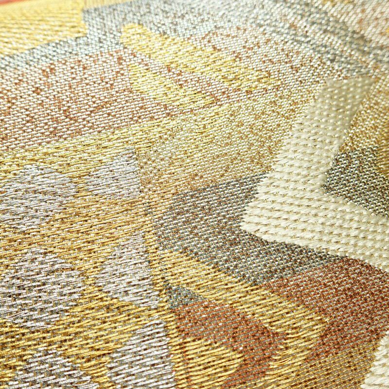 袋帯 六通柄 良品 フォーマル用 正絹 幾何学柄・抽象柄 金糸 帯 多色使い_画像4