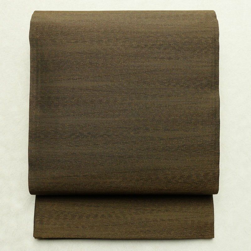 袋帯 大島紬 全通柄 美品 証紙あり 一般用 正絹 その他の柄 帯 茶_画像1