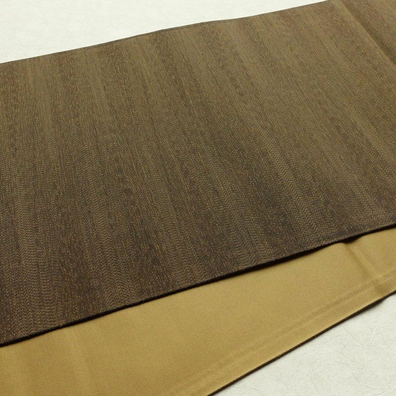 袋帯 大島紬 全通柄 美品 証紙あり 一般用 正絹 その他の柄 帯 茶_画像11