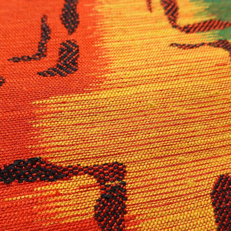 名古屋帯 太鼓柄 良品 正絹 幾何学柄・抽象柄 名古屋仕立て 帯 赤・朱_画像4