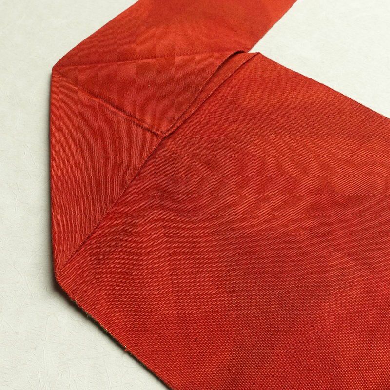 名古屋帯 太鼓柄 良品 正絹 幾何学柄・抽象柄 名古屋仕立て 帯 赤・朱_画像18