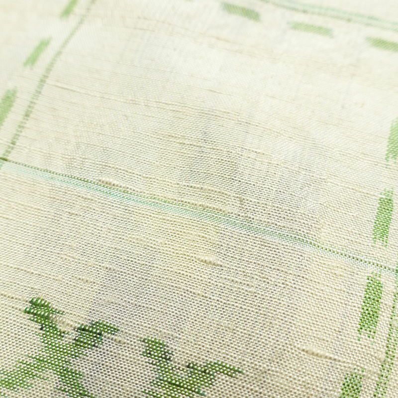 単衣 正絹 古典柄 単衣仕立て 身丈159.5cm 裄丈66cm 着物 クリーム_画像14